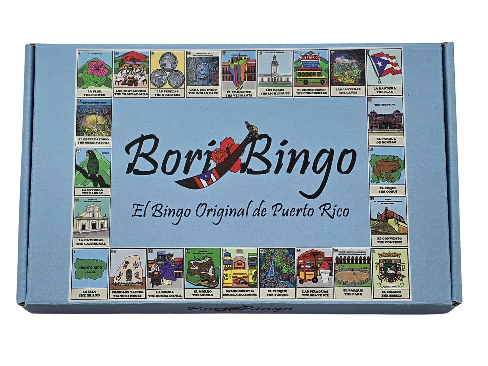 Bori-Bingo, Boricua Bingo, Bori-Rican Publishing, New Product Title Bilingual Puerto Rico Family Puerto Rico Memories