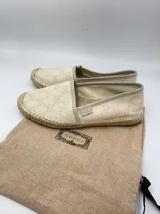 Gucci Guccissima Tan Colored Canvas Espadrilles Size 6