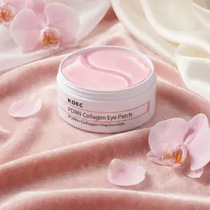 Pink Peptides Collagen Hydrogel Eye Patch for Puffy Eyes and Dark Circles, Under Eye Mask, 60 Under Eye Patches, Korean Skin Care