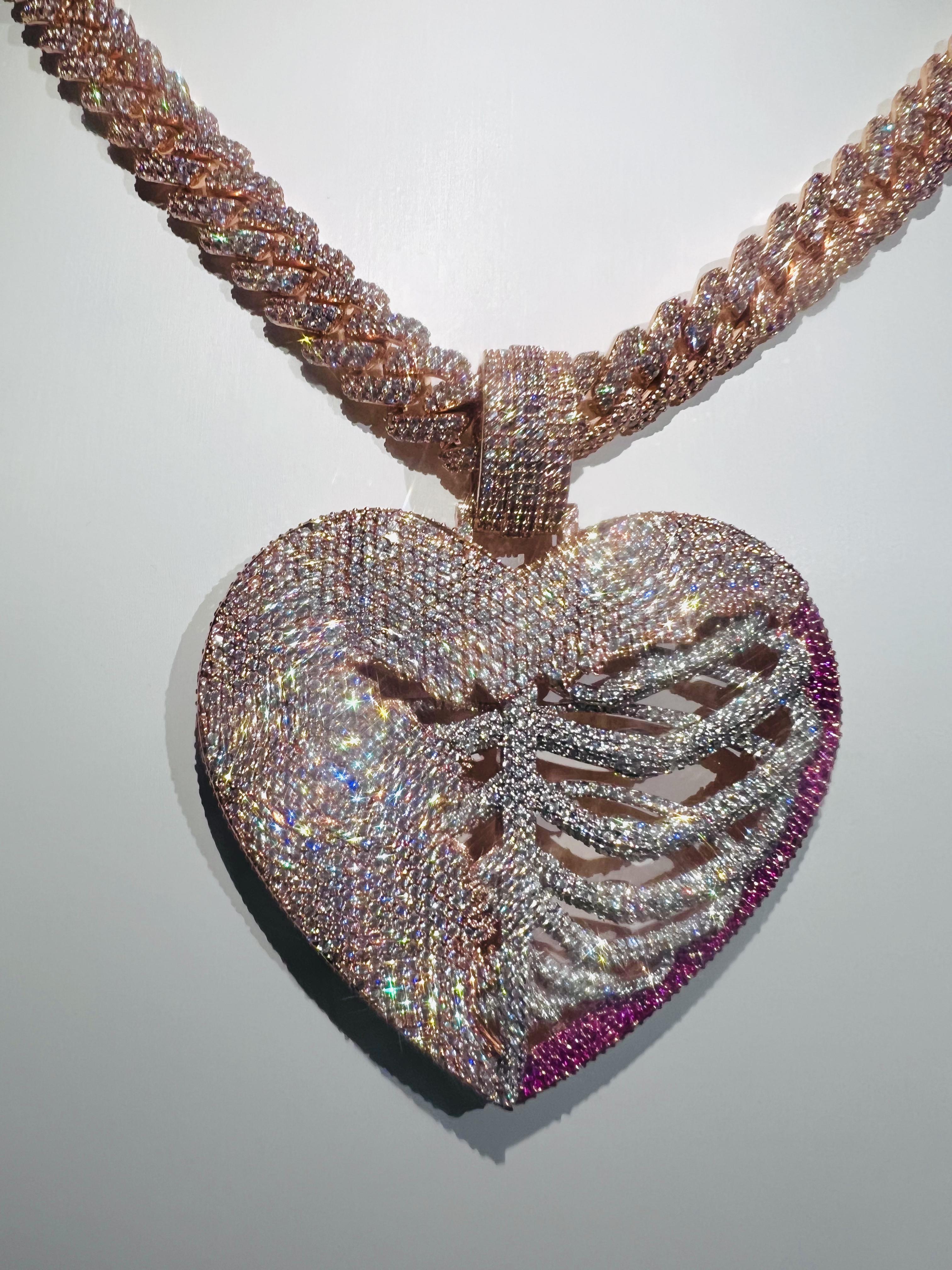 Personalized Customized Love Iced Pendant VVS Full Diamond Particle Rose Gold High Quality, Shining Hip Hop Street Culture Valentine's Day Father's Day Mother's Day Gift