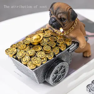 Adorable Personalized Home Decor, Trendy Cartoon Animal Figurine, Cute Dog Couple Ashtray, Office Gift for Boyfriend, Birthday Present