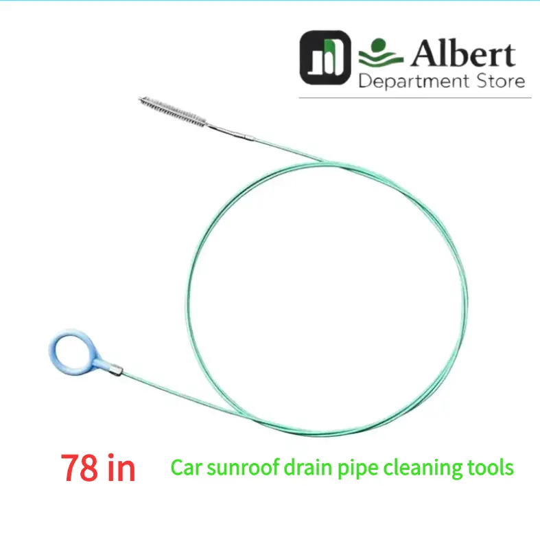 1PCS (78 inches) Car Sunroof Drain Cleaning Tool Extra Long Flexible Drain Brush for Windshield & Sunroof Car Detailing Cleaning Tool Rainy Season Car Maintenance Essential