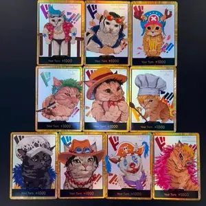 One Piece TCG Cat Don Cards Meme - Collectible Trading Card Game Featuring Adorable Cat Characters in Various Outfits