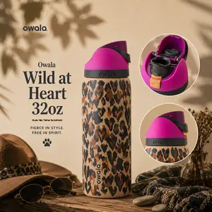 Owala FreeSip Wild At Heart 32oz Water Bottle – Owala 30oz Golf Collection Leakproof Insulated Stainless Steel Tumbler, Cowgirl Core, So Eggstra, Off The Hook, Vintage Surf, BPA-Free, Gift for dad