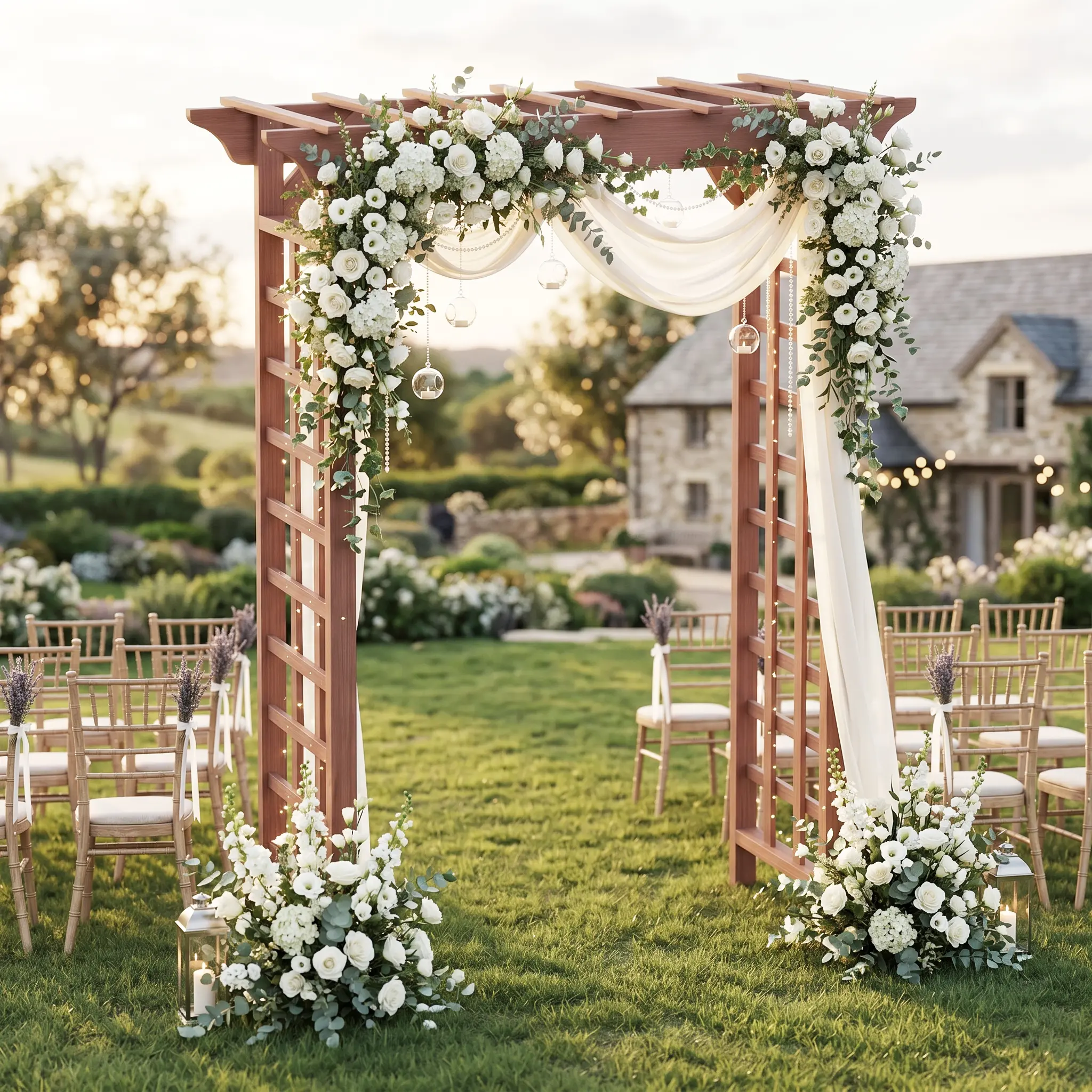 Wooden Arbor, Wedding Arch for Ceremony, Wood Trellis for Plant Climbing, Christmas Decor Pergola for Garden Backyard
