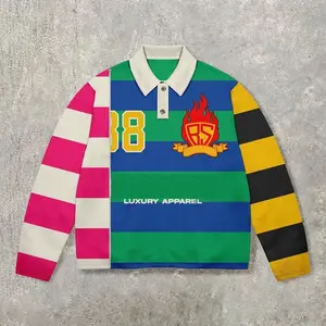 2025 3D Printed Long Sleeve POLO Street Sweater