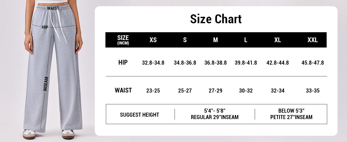 PINSPARK Wide Leg Sweat Pants for Womens High Waisted Baggy Sweatpants Casual Drawstring Workout Pants with Pockets springtok