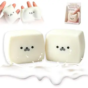 Milk Brick Squishy Toy, Slow Rising Squeeze Block, Squishy Squeeze Toys, Stress & Anxiety Relief Fidget Gift for Kids and Adults (2PCS)