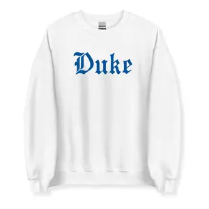Duke Lettering Basketball Sports Graphic Sweatshirt, Classic Collegiate Crewneck, Vintage University Style, Streetwear Top, Unisex Pullover
