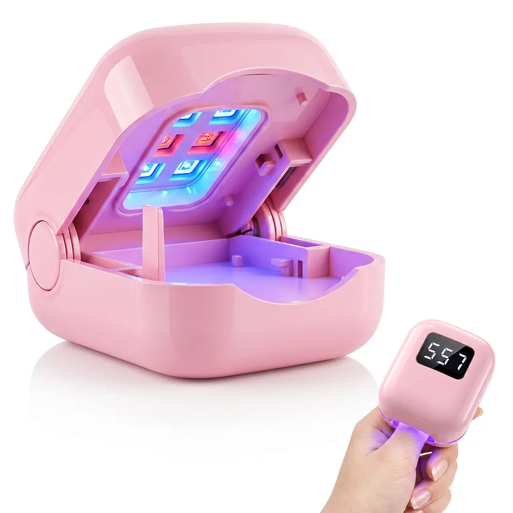 KTS LED Nail Fungus Treatment Device, Red Blue Light Therapy For Toenail & Fingernail Growth, Portable Nail Care Tool For Discolored, Thickened Nails, 557s Smart Timer & Type-C Charging