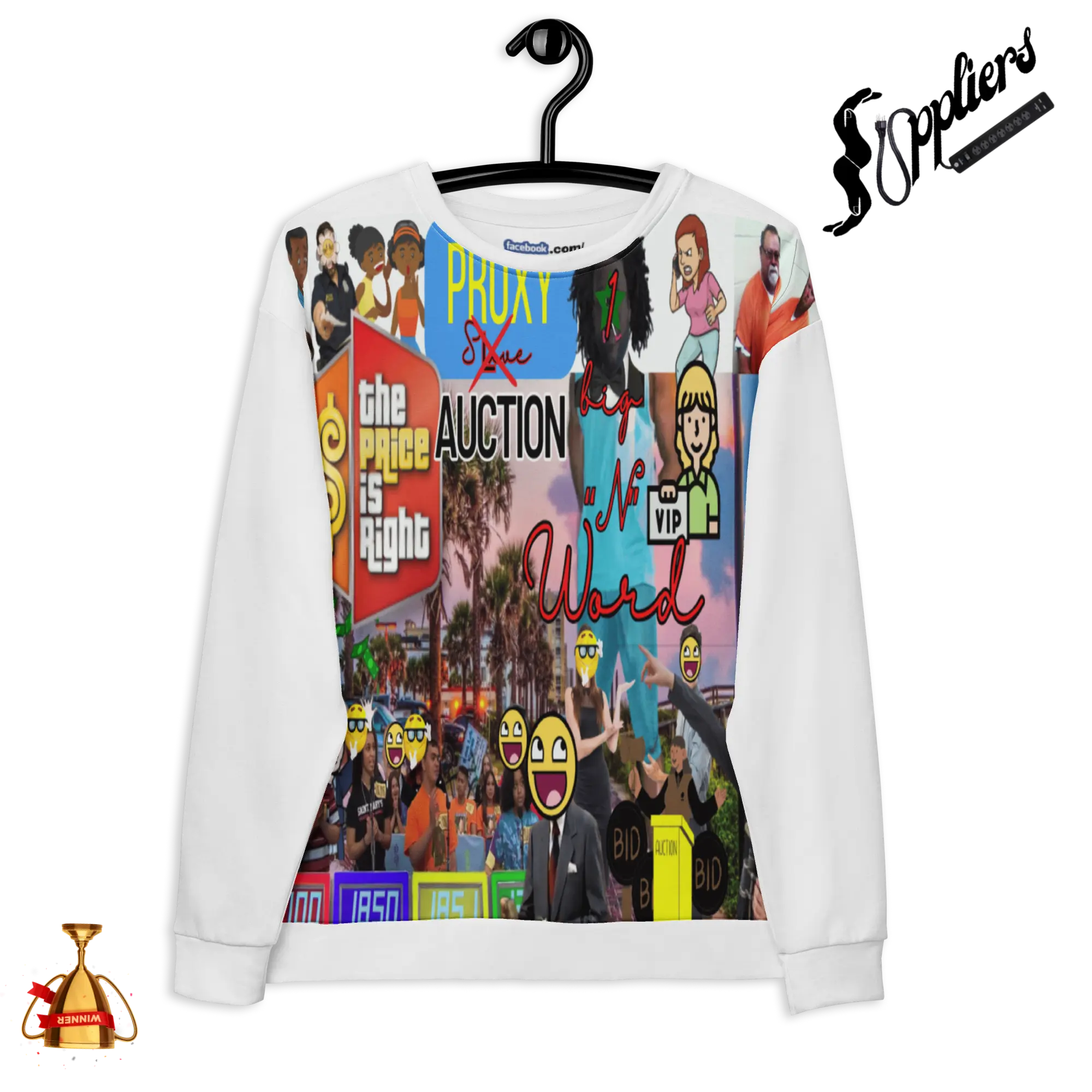 H Vanderbilt Alexander Presents - The Proxy Auction Unisex Sweatshirt, 95% Recycled Polyester, Soft Cotton-Feel Face, Overlock Seams, Unisex Fit - Fabric, Menswear