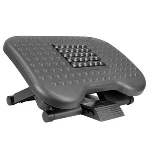 Mount-It! Under Desk Foot Rest | Massaging Rollers, 3-Level Height Adjustment, Tilt, Non-Slip Office Footrest
