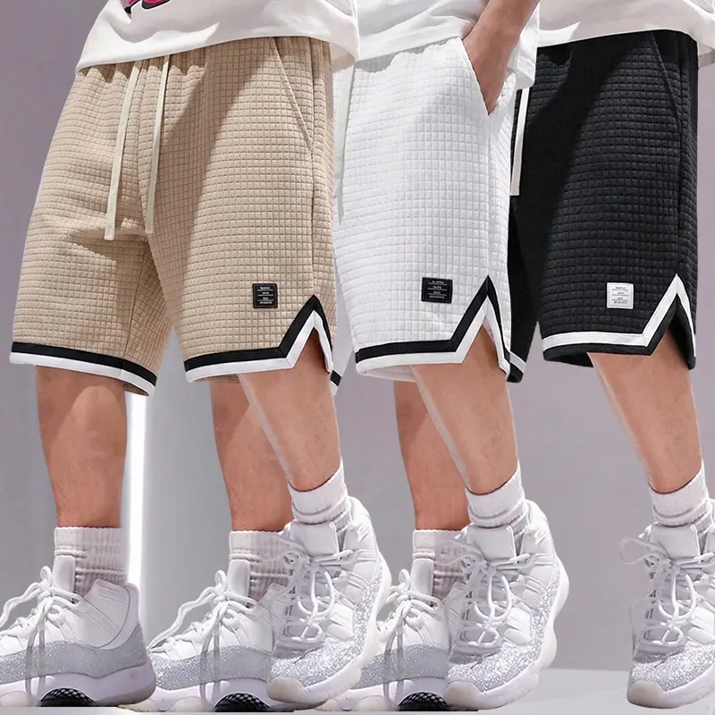 men's cargo shorts  Men’s 3-Pack Summer Outdoor Fashion Loose Casual Sports Shorts, Lightweight Comfortable Breathable Waffle Fabric, Mid-Length for Running, Training, Home Leisure Fitness, A Must-Have for Summer, Perfect Holiday Gift, Loose Fitting Short