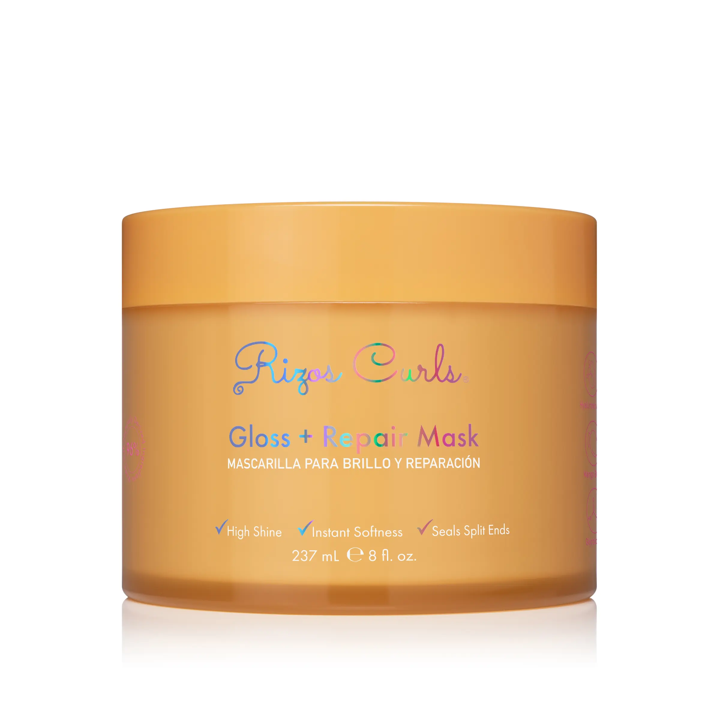 Rizos Curls Gloss + Repair Mask for sealing split ends, reducing frizz and instant gloss