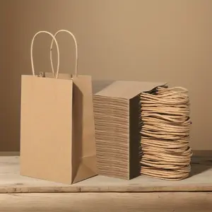 50pcs brown kraft paper bags - suitable for multi-purpose packaging of retail, business meetings, book storage, brand promotions, corporate events, social gathering gifts, DIY crafts, and trade exhibition materials