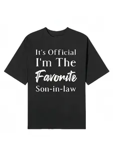 Funny Graphic Print Short Sleeve T-Shirt, Casual Fitted Soft Cotton Fabric, Comfortable All Seasons Wear, Family Gathering Humor