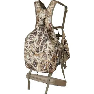 Camouflage Hunting Vest with Detachable Seat Pad, Lightweight Water-Resistant Game Vest for Turkey Dove Upland Bird Hunting, Adjustable Shoulder Straps, Multiple Pockets for Ammo Calls Gear, Outdoor Tactical Vest for Men Women
