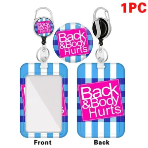 Retractable Badge Holder, 1 Count Cute ID Name Tag Work Badge Holder, ID Name Tag Holder for Office Workers, Men, Women, Teachers, Fun Badge Holder, Badge Reels Retractable, Retractable Id Clip, Id Badge Holders Retractable, Id Holders for Badges