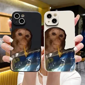 Monkey drinking funny pattern mobile phone case for IPhone 16/15/14/13/12/11/Plus/Pro/Pro Max series