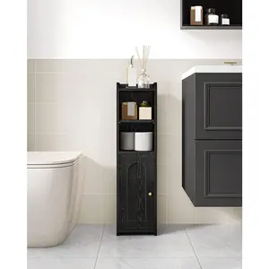 Bathroom Storage Cabinet, Corner Floor Cabinet With Doors And Adjustable Shelf, Narrow Toilet Paper Cabinet, Bathroom Organizer For Small Spaces, Room Decor
