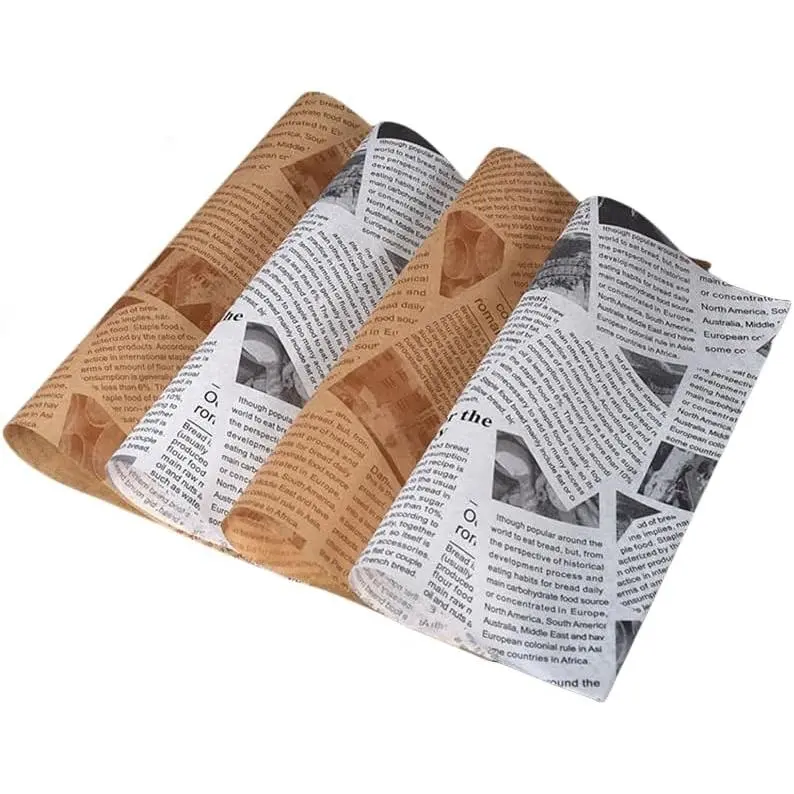 100 count Basket Liners  Picnic Deli Wax Paper Sheets for , 10 x 10 Inch, Stick Baking Paper Newspaper Printing Design  Wrapping Paper (100 sheets)...