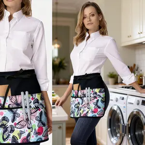 Solid Color Server Apron with Pocket, 1 Count Waiter Half Apron, Work Short Apron for Kitchen & Restaurant & Bar, Kitchen Cooking Aprons, Baking & Cooking Accessories