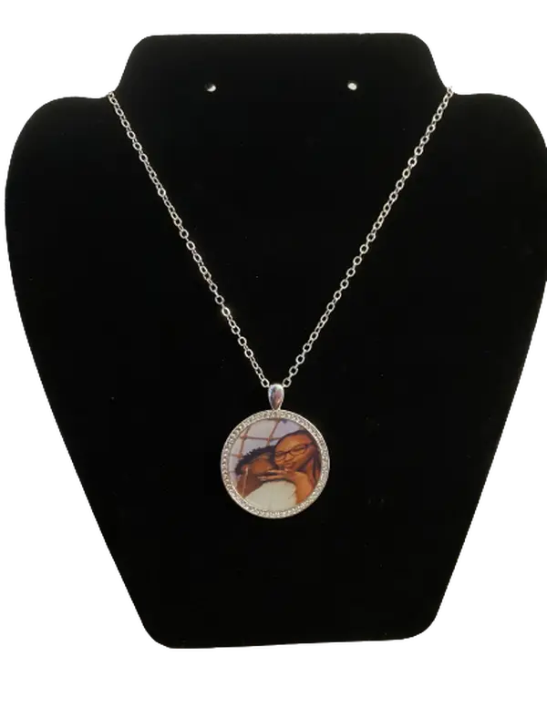 30mm Custom Rhinestone Photo Pendant