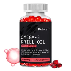 Didacat Omega-3 Krill Oil  Health Supplement,Supports Brain Health and Heart Health,120 Capsules