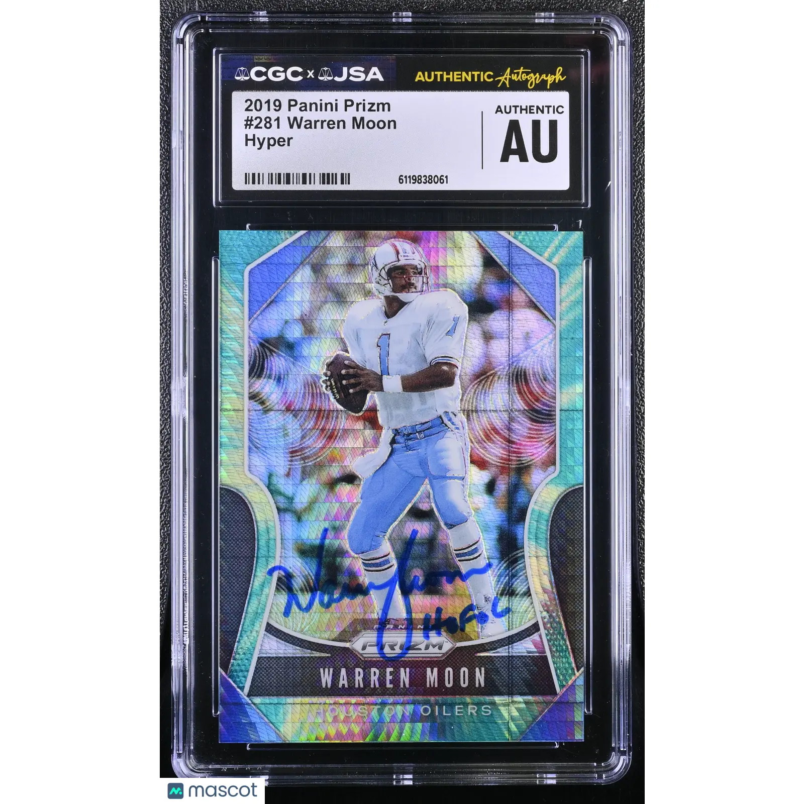 Warren Moon 2019 Panini Prizm Hyper#281 Signed Card CGC Authentic JSA Auto Auth