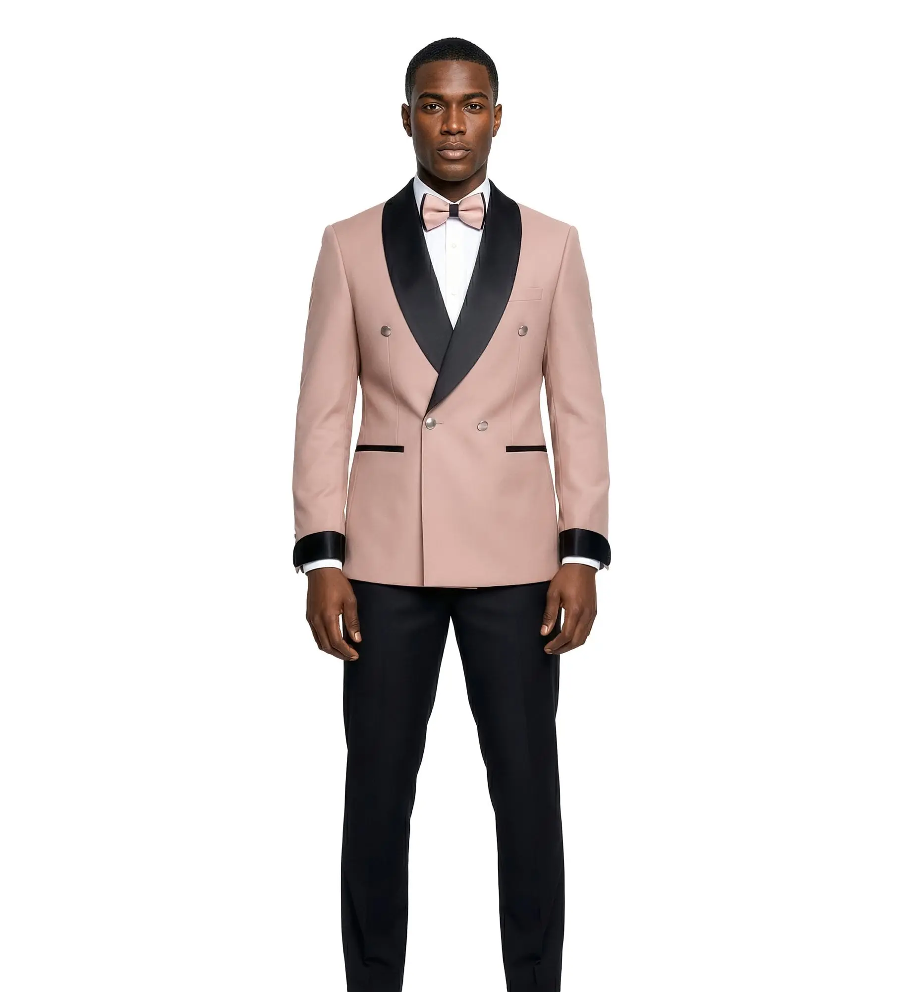 Blush Pink Double-Breasted Tuxedo | Prom Luxury