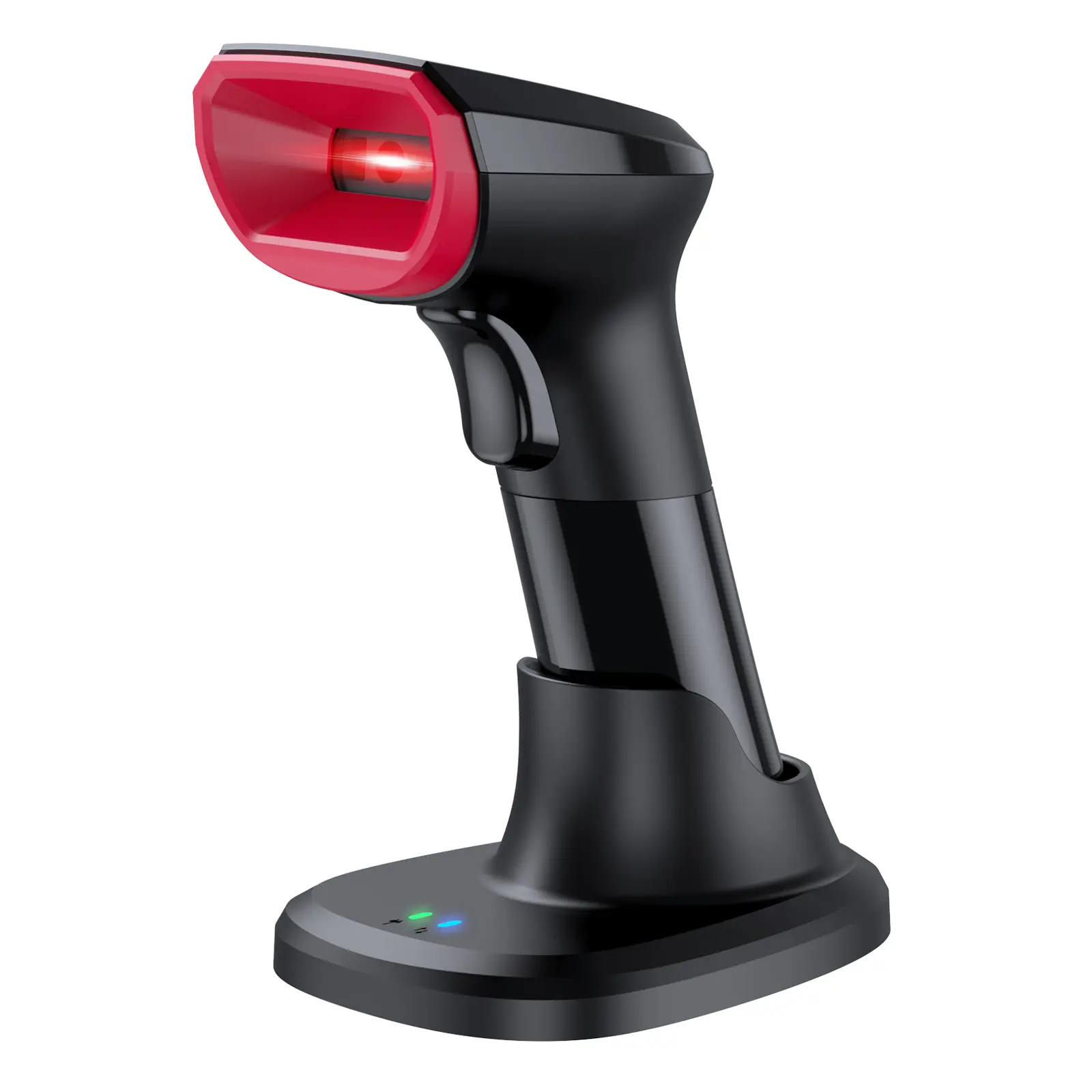TEEMI Bluetooth Barcode Scanner with Smart USB Cradle Wireless UPC Code Scanner 2D QR Code Scanner for Android, iOS, Windows, Mac, Easy Swap Replaceable Battery, Hands-Free Handheld Bar Code Reader