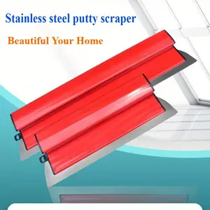 Stainless Steel Putty Scraper - Flexible Drywall Smoothing Spatula, Ergonomic Design, Multi-Size (9.84/15.75/23.62inch), Metal & Plastic Material, Effortless Construction & Finishing Tool