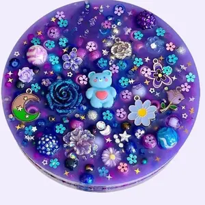 Celestial Amethyst Picky Pad 5" Inches - Bead-Filled Silicone Sensory Fidget Pad for Skin Picking Stress & Anxiety Relief USA Made Galaxy Inspired Tactile Fidget Toy