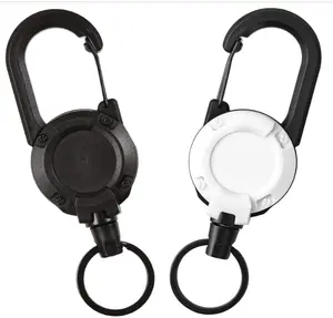 Heavy Duty Retractable Keychain,Multitool Carabiner Badge Holder,Tactical ID Badge Reel with 23.6” Steel Retractable Cord for Men and Women