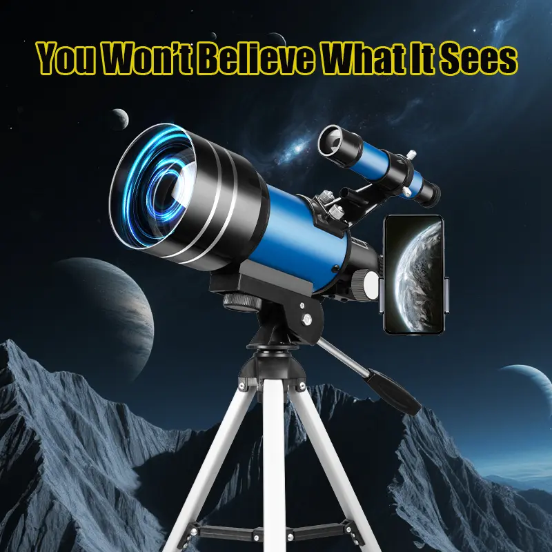Entry-Level 15x-150x Zoom Telescope, 70mm/300mm Aperture/Focal Length, for Beginners STEM Education, Outdoor Group Viewing, Holiday Gift for Family & Friends