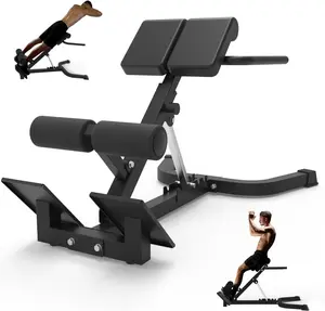 Dual Adjustable Roman Chair Back Extension Bench for Home Gym, 330lbs Weight Capacity, Adjustable Back Exercise Machine for Core Strength and Back Pain Relief