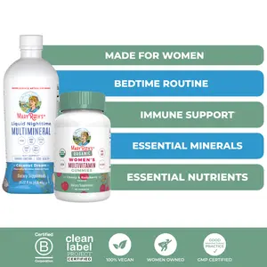 MaryRuth's AM to PM Multivitamin + Multimineral Bundle - Organic Women's Multivitamin Gummies & Liquid Nighttime Multimineral