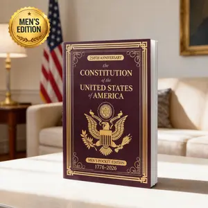250th Anniversary - The Constitution of the United States of America; Men's Pocket Edition, 1776-2026 (DARK BURGUNDY) Book, Patriot Gift, 4th of July, ) Bill Of Rights Practical