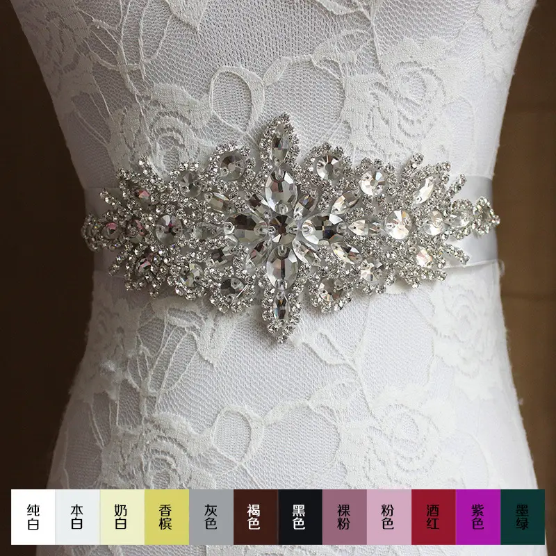 Handmade Bridal Belt, High-Grade Luxury Rhinestone Waist Accessory with Beads, Belt for Dress, Cloth Fashion Clothes Accessory, Waist Accessories, Adult