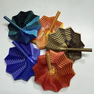 3D Printed Expanded Sensory Fidget Star, New Stress Relief Sensory Whirling Spiral with Handle, Very Satisfying Sight and Sound with Hypnotizing Visual Fidget Toy