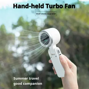 2025 Upgraded Portable Handheld Turbo Fan with 20-Hour Battery - Rechargeable Mini Fan with Digital Display, Anti-Slip Base, 5000mAh Capacity - Personal Fans for Travel, Vacation, Beach