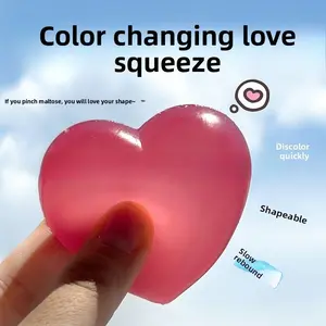 Color-Changing Heart Squeeze Toy, Soft Plush Stress Relief Gift for Girls, Cute Kawaii Design, Perfect for Relaxing and Unwinding, Kawaii Squishies