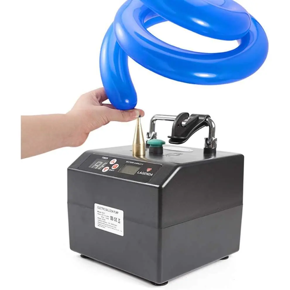 Portable Electric Balloon Pump - Automatic Inflator with Timer, Filling Nozzle, Manual Option, Power Cord for 1st Birthday, Wedding Balloon Decorations Kit, Professional Modeling Supplies