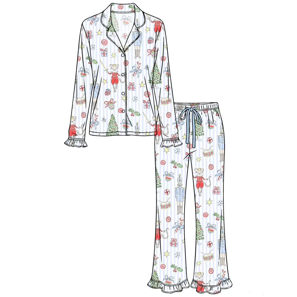 Women’s Frilly Nutcracker Noel Pajamas - Blue * ETA 09/30