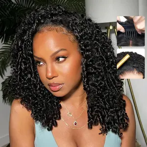 [3 in 1 Burmese Curly] Liqusee 180% Density Burmese Curly Half Wig Human Hair Wig Curly Wave Wig for Women Wear Go Glueless Wigs Seamless Flip Headband Wig Beginner Friendly Wig Natural Invisible Hairline Drawstring Band Clip in Wig