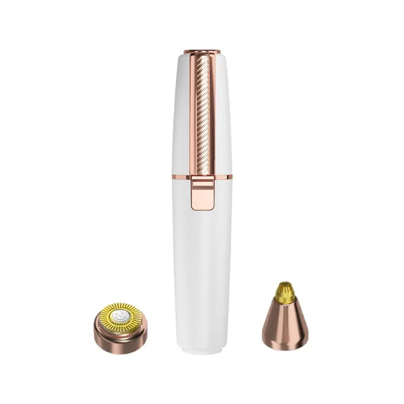 Eyebrow-Facial Hair Remover for Women,Nose Hair Trimmer Rechargeable 2-1 Eyebrow Razor Portable Electric Shaver Painless Hair Remover Device for Face Nose Peach Fuzz Body Beard Lips Chin Female Hair Removal
