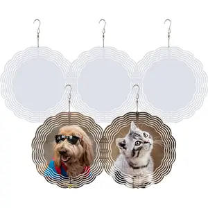 10 Pack 10 Inch Sublimation Wind Spinner Blanks Aluminum Wind Spinner Sublimation Blanks 10 Inch for Indoor and Outdoor Ornaments