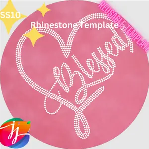 [Just Jessica]+[BLESSED] +[Rhinestone Template]+[reusable]+[magic flock]+[t-shirt bling design]+[bling]