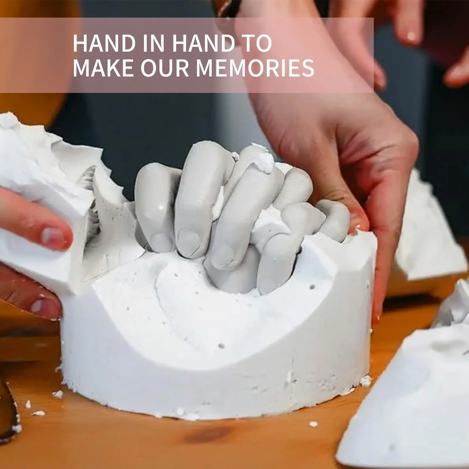 1 Set Hand & Foot 3D Casting Powder Kit, DIY Plaster Molding Craft Keepsake, DIY Material, Handmade Crafts - Couple Ornament Decoration, Parent-Child Interaction, for Lovers, Anniversary Couples, 3-12Y Students, Valentine's Day, Diy Craft Supplies