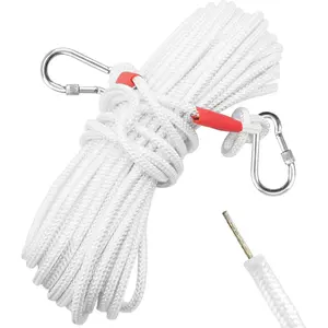 Heavy Duty Flag Pole Rope Replacement 20m 65ft with Steel Core Rust Proof Swivel Snap Hook Universal Halyard Kit for 30 50 ft Flagpoles 5 16 x 65 ft